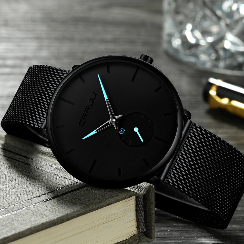 Fashion Mens Watches Top Brand Luxury Quartz Watch Men Casual Slim Mesh Steel Waterproof Sport Watch Relogio Masculino