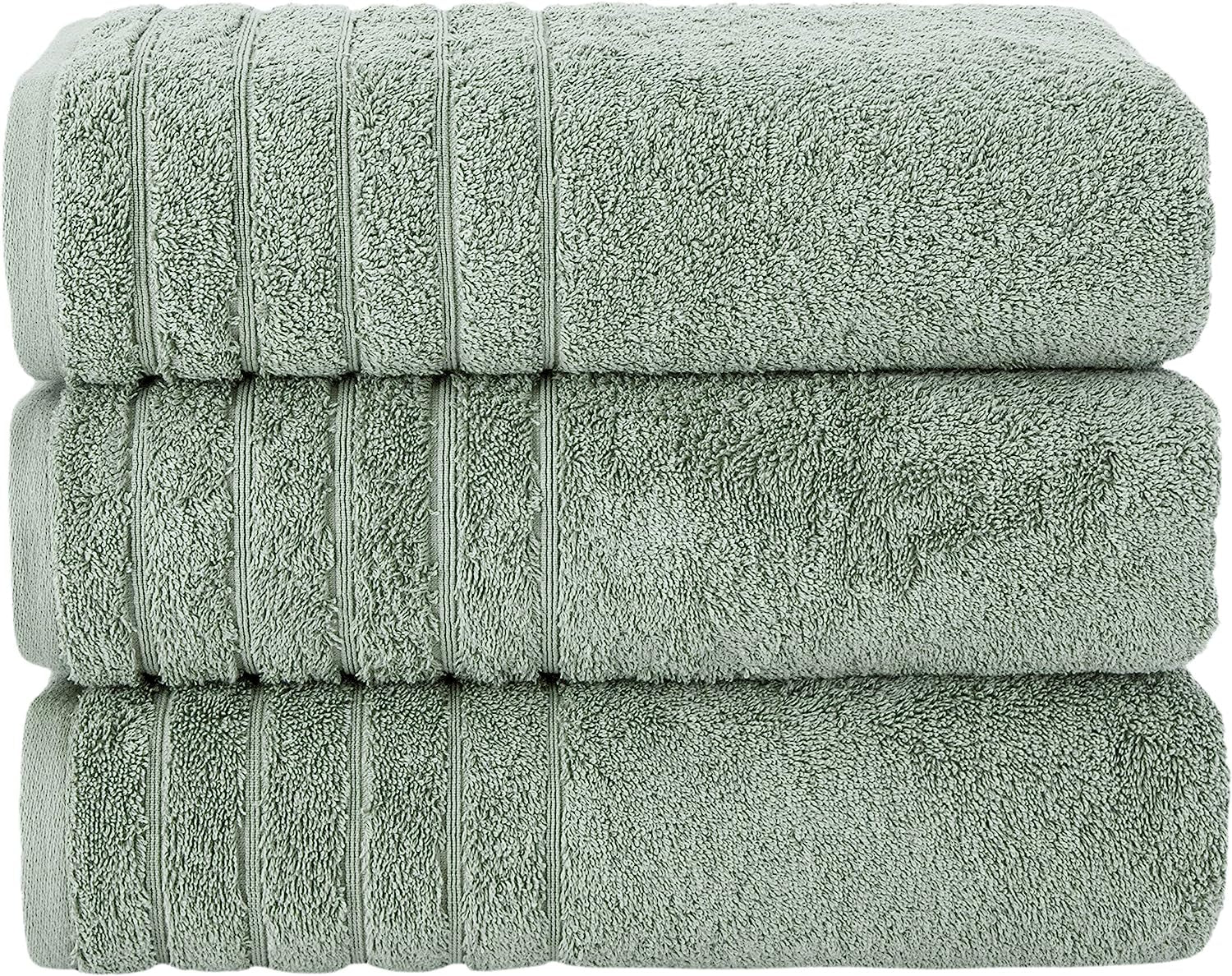 Barnum - Luxurious Turkish Bath Towels - Set of 3 | 100% Premium Turkish Cotton, Spa-Quality Absorbency & Comfort | 30"x56" (Green)