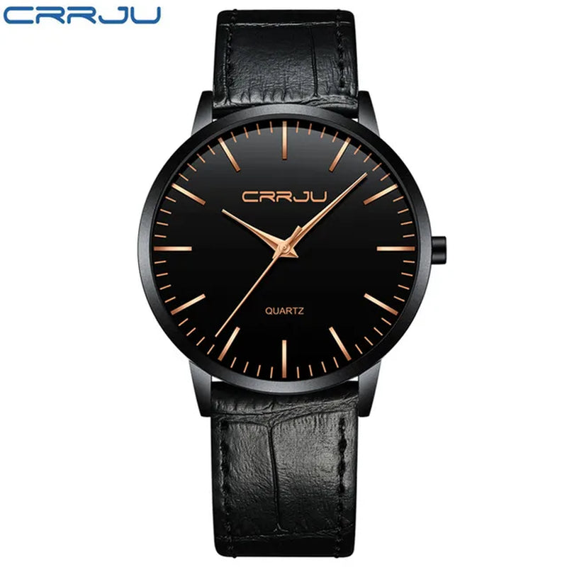 CRRJU Ultra Thin Fashion Male Wristwatch Top Brand Luxury Business Watches Waterproof Scratch-Resistant Men Watch Clock Relogio