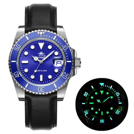 New Men'S Luxury Quartz Watch 200M Diver Watches 41Mm Ceramic Bezel Calendar Display Luminous Watches Men Watch